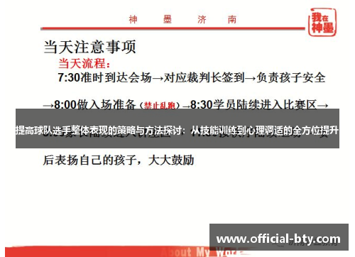 提高球队选手整体表现的策略与方法探讨：从技能训练到心理调适的全方位提升